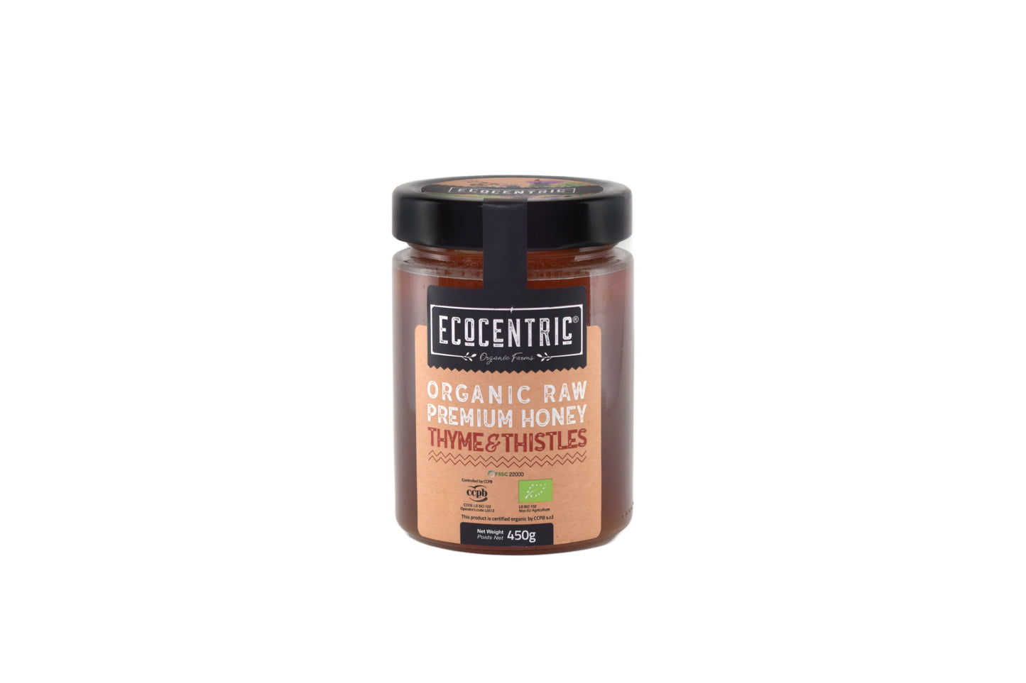 Organic Raw Premium Thyme & Thistle Honey