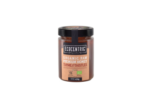Organic Raw Premium Thyme & Thistle Honey